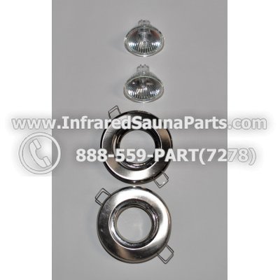 COMPLETE LIGHT ASSEMBLY 220V / 240V - COMPLETE LIGHT ASSEMBLY 2 HOUSING IN SILVER FINISH WITH 2 BULBS 220V / 240V 1